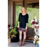 The Pioneer Woman Border Print Dress with 3/4-Length Sleeves, Women’s
