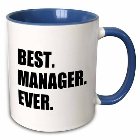 3dRose Best Manager Ever - worlds greatest managerial worker - fun job pride - Two Tone Blue Mug,