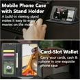 thumbnail image 2 of Premium PU Leather Flip Folio Case for Xiaomi 11T/11T Pro, Magnetic Closure Protective Case Kickstand Card Cash Slot Shockproof Durable Wallet Cover Soft TPU Inner Phone Case - Black, 2 of 16