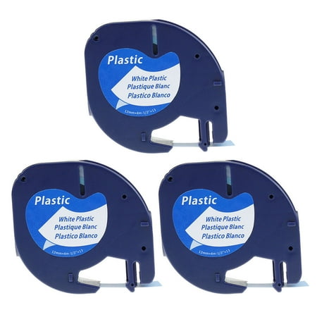 - Label KINGDOM 3 Pack 91331 12mm Compatible Dymo Letratag Label Lape Black on White 91201 91221 59422 S0721660 for Dymo Letratag 100h (1/2 inch)