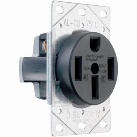 3894CC6 Flush Mount Range Outlet, Black