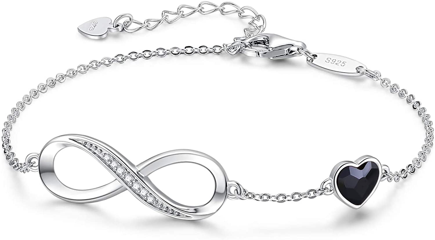 ONE A DAY Women Adjustable Bracelet 925 Silver with Crystals Ball Elegant Jewellery Gift