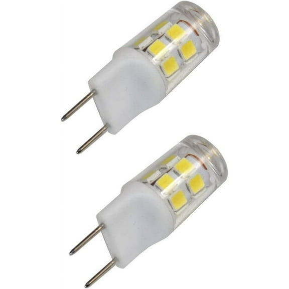 HQRP 2-Pack G8 Bi-Pin 17 LEDs Light Bulb SMD 2835 Cool White for GE over the stove microwave oven