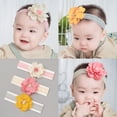 thumbnail image 5 of POINTERTECK 3 Pack Baby Flower Lace Headbands,Elastic Hair Band, Super Soft & Stretchy Floral Camellia Headwrap for Newborn Infant Toddlers Kids, Hair Accessories, 5 of 7