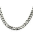 thumbnail image 2 of 925 Sterling Silver Curb Chain Styles Necklace 8 mm 28 inch, 2 of 4