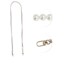 thumbnail image 3 of Unique Bargains 1 Pc Leather and Faux Pearl Handbag Strap for Travelling Light Glod Tone Purple PU Alloy, 3 of 5