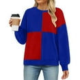 thumbnail image 7 of Oplxuo Womens Colorblock Sweatshirt Casual Long Sleeve Pullover Tops Loose Crewneck Fall Going Out T Shirts, 7 of 7