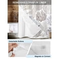 thumbnail image 3 of No Hook Cloth Fabric Shower Curtain with Snap in Liner, Gray Shell Coral Waterproof Shower Curtains Set with See Through Top Window, Coastal Summer Beach Nautical Ocean Bath Curtains Shower 36"x72", 3 of 6