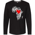 thumbnail image 3 of Inktastic Black History Month Ink Print African Heart Long Sleeve T-Shirt, 3 of 5