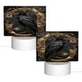 thumbnail image 2 of Cauagu Gothic Raven Portrait for Rectangle Acrylic Night Light - Acrylic Modern Bedside Light with LED Light Lamp Base - Decorative Night Lamp for Restaurant Bar Cafe Shop, 2 of 9
