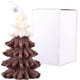thumbnail image 1 of Vela navideña color café, vela con forma de árbol de Navidad, velas navideñas originales perfumadas con caja de regalo, 1 of 6