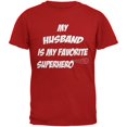 thumbnail image 1 of Husband is My Superhero Red Adult T-Shirt, 1 of 1