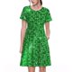 thumbnail image 1 of Balery Shiny round green sequins Vestidos sueltos de manga corta para mujer, vestidos de verano 2025, vestidos casuales de corte A con vuelo., 1 of 6