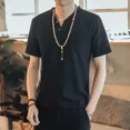 thumbnail image 4 of Camisetas, pantalones cortos, trajes para hombre, lino liso, sin logotipo, conjuntos casuales de 5xl para hombre, tendencia, novedad en moda a juego, conjunto de 2 piezas, elegante 2024, 4 of 5