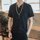 thumbnail image 4 of Camisetas, pantalones cortos, trajes para hombre, lino liso, sin logotipo, conjuntos casuales de 5xl para hombre, tendencia, novedad en moda a juego, conjunto de 2 piezas, elegante 2024, 4 of 5