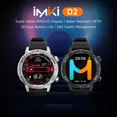 thumbnail image 4 of Imiki D2 Smartwatch 1.43 Amoled Hd Pantalla 466*466px, Bt 5.3 Llamdas, 3 Atm Impermeable, Asistente De Voz, Bisel Desmontable, Reloj Inteligente Para Hombre/mujer, Negro, 4 of 8