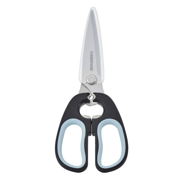 Farberware Soft Grips Stainless Steel Kitchen and Herb Scissor/Shear Black, Blue Accents