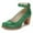 Green, variant on YDN Womens's Chunky Heel Ankle Strap Buckle Pumps Round Toe Mid Stacked Heels Daily Outfit Event Shoes Size 15 Black