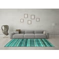 thumbnail image 3 of Ahgly Company Indoor Square Solid Turquoise Blue Modern Area Rugs, 7' Square, 3 of 4