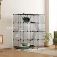 thumbnail image 3 of PawHut 4-Tier Cat Cage, DIY Pet Playpen with Hammock, Platforms, Ramps, 3 of 10