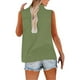 thumbnail image 5 of Ropa para mujer,Camiseta de tirantes de lino con cuello en V para mujer, detalle de botones y bolsillo en el pecho, blusa informal sin mangas para estar en casa, sopatenor, 5 of 9