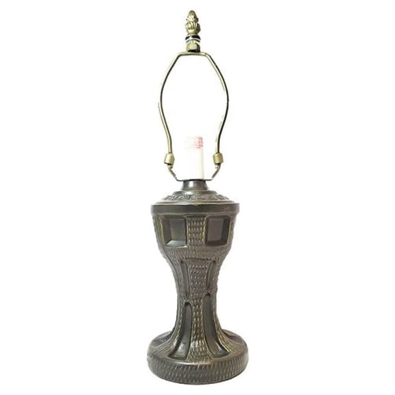 Urn Metal Lamp Base, Dark Bronze Finish with Gold Highlights, Nicely Weighted, 14" Tall