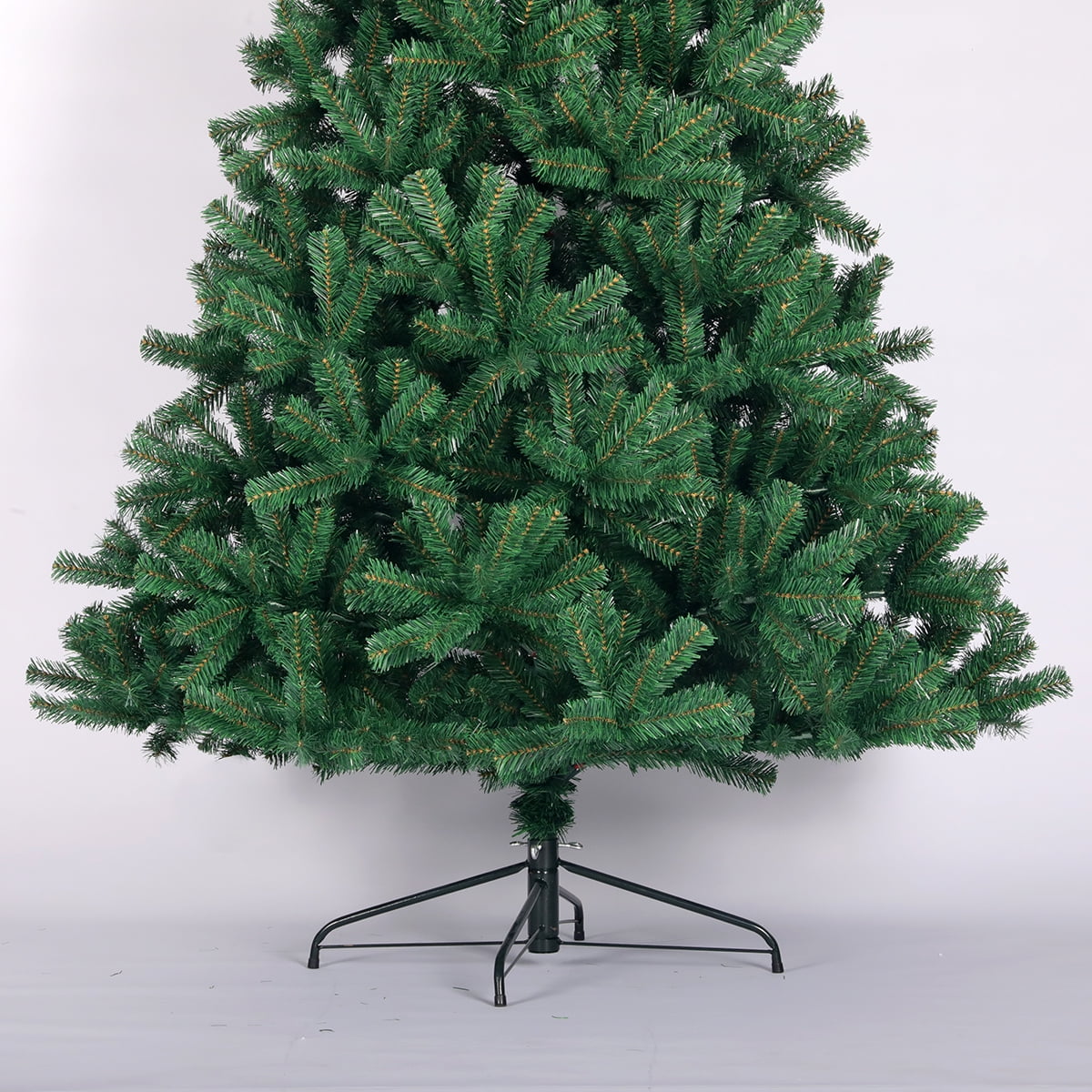 Kepooman Solid Print Green Hinged Full Natural Spruce Artificial Christmas Tree, with Foldable Metal Stand 7.5' Kepooman Solid Print Green Hinged Full Natural Spruce Artificial Christmas Tree, with Foldable Metal Stand 7.5'