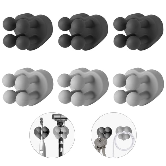 Self-Adhesive Heart Hooks 6-Pack Waterproof Silicone Wall Hooks for Bathroom, Kitchen & Office