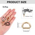 thumbnail image 2 of Uxcell 15Pcs 0.6 x 0.4 Inch Metal D Rings, Gold Welded Rings Buckles, Solid Hardware Bags Rings for Purse, Dog Collars, 2 of 5