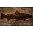 thumbnail image 2 of Brown, Denise 14x10 Black Ornate Wood Framed with Double Matting Museum Art Print Titled - Fish Silhouette on Wood, 2 of 4