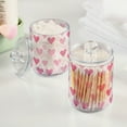 thumbnail image 2 of Yayeee 2 Pack Qtip Holder Bathroom Cotton Swab Canister with Lid Clear Dispenser Set, Geometric Love, 2 of 6