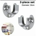 thumbnail image 2 of 2PCS Heavy Duty Closet Rod End Supports U Shaped Flange Rod Holder With Screws For Wardrobe Bracket Shower Curtain Rod, 2 of 6