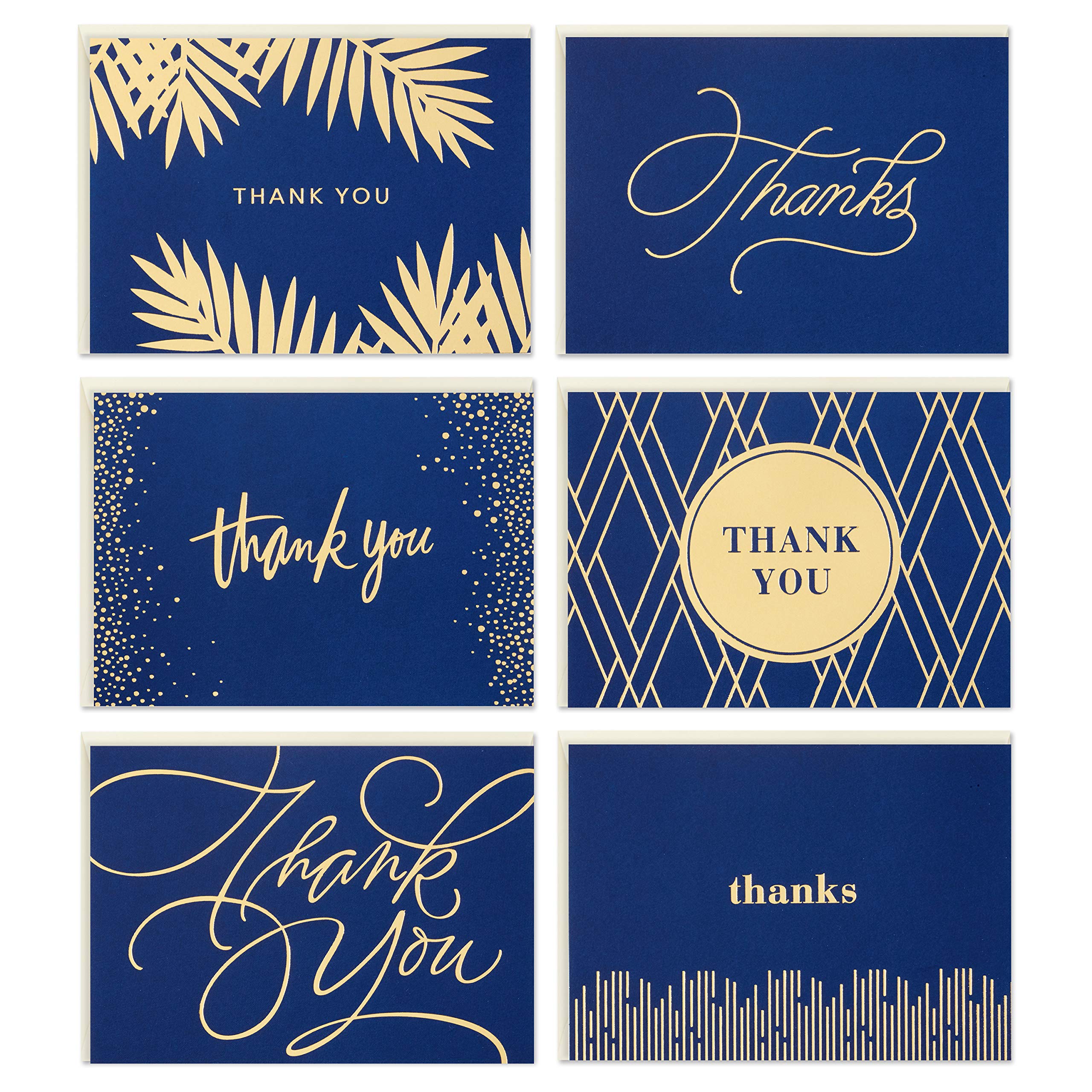 120pcs Thank You Cards Assortment, Gold and Navy, 120 Thank You Notes with Envelopes for Wedding, Bridal Shower, Business, Graduation