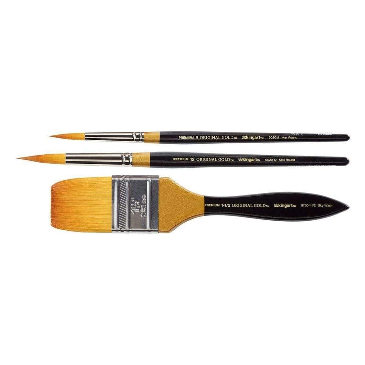 Kingart Original Gold Series, Golden Taklon Sky Wash & Ultra Round, Max Rounds 3 Pc. Set, All ages