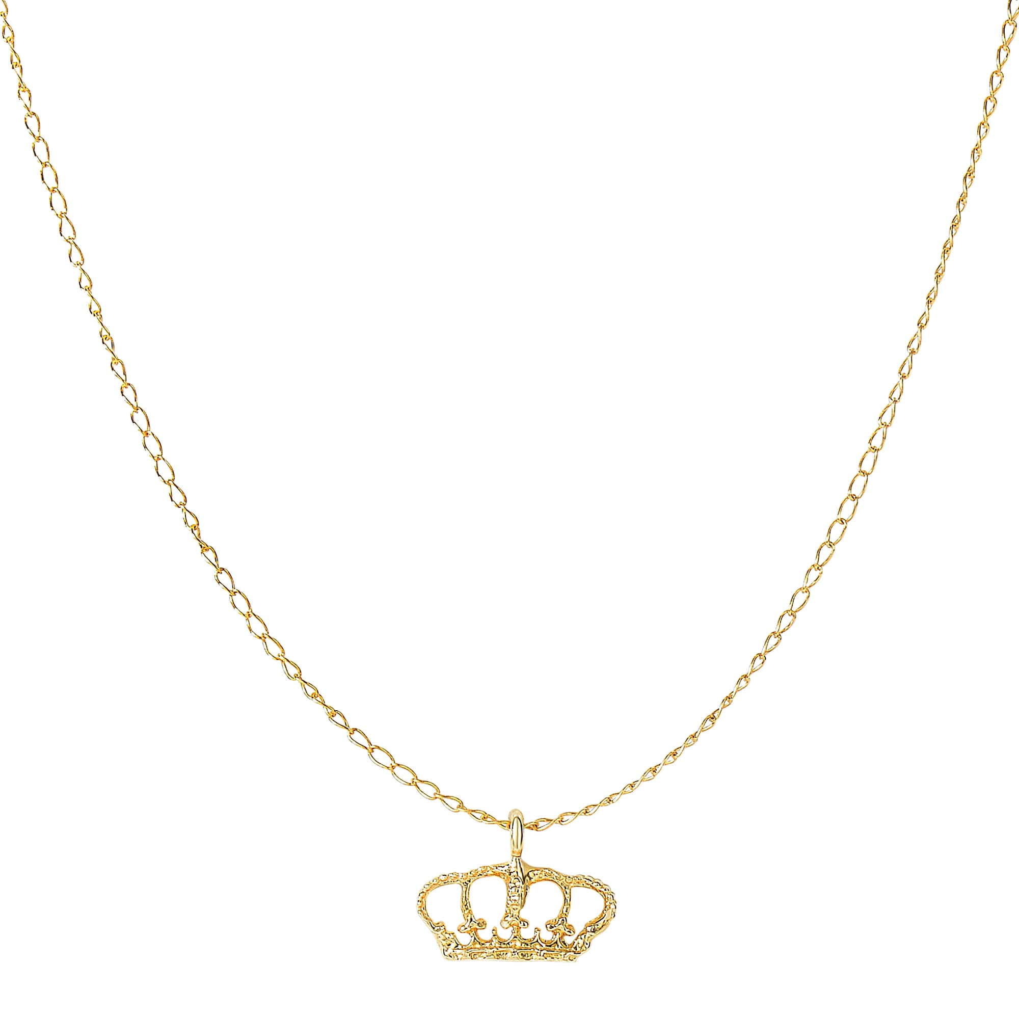 Jewelry Affairs - 14k Yellow Gold Shiny Crown Pendant On 18 Necklace ...