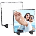thumbnail image 1 of 2 PCS Sublimation Blank Slates, 5.5" Square Customized Photo Slate with Stands, Heat Transfer Photo Plaque, Desktop Rock Stone Photo Frame for Home Decoration, DIY Gifts, 1 of 8