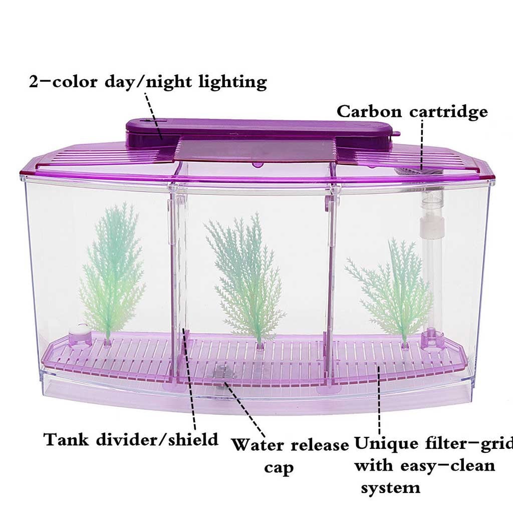 Wovilon Kitchen Utensils Set, Kitchen Gadgets S 2022 Mini Fish Tank Aquarium Fish Aquarium Tank Led Light Divider Filter Water