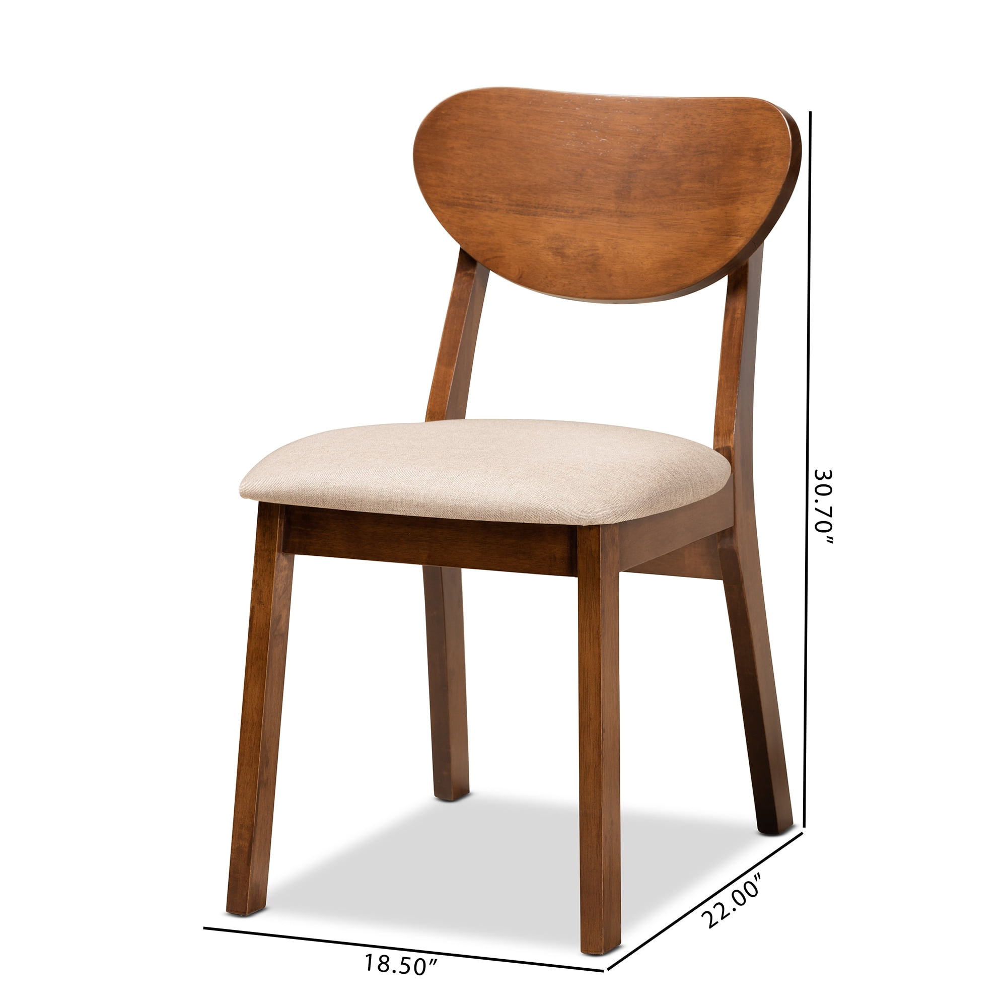 Baxton Studio Damara Dining Chair, Set of 2, Sand