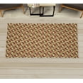 thumbnail image 1 of Modern Decorative Rug, Retro 60s 70s Vintage Geometrical Rounds Triangles Pattern Art Image, Quality Carpet for Bedroom Dorm and Living Room, 6 Sizes, Paprika Mustard, by Ambesonne, 1 of 1