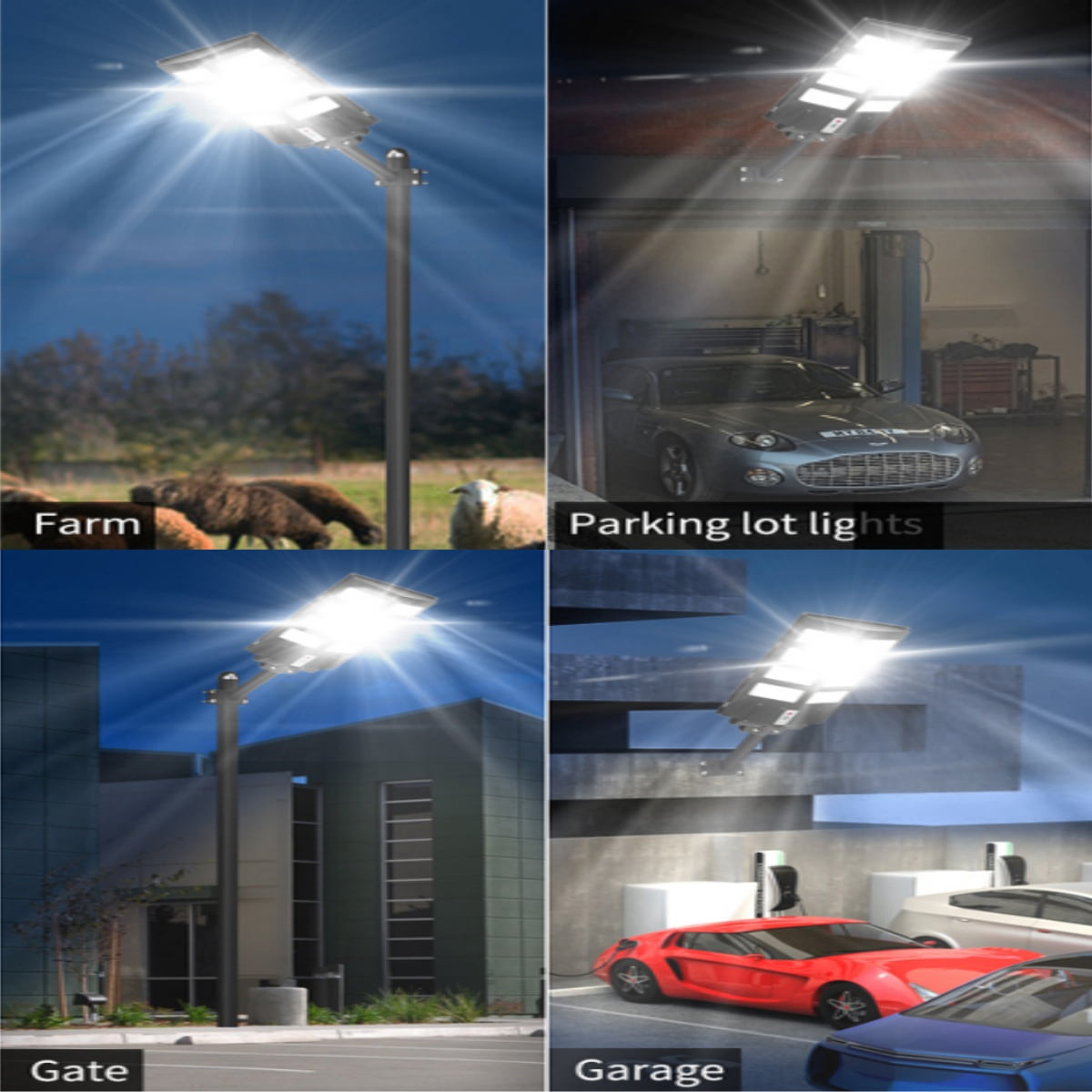 Gefolly Solar Street Light, 7500W 1650000LM, Motion Sensor, Waterproof, Outdoor Garden Driveway Lamp