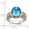 thumbnail image 4 of 14K/Silver Two-Tone Sterling Silver With 14K Swiss Blue Topaz Ring (Size 7) Made In Thailand qtc211-7, 4 of 5