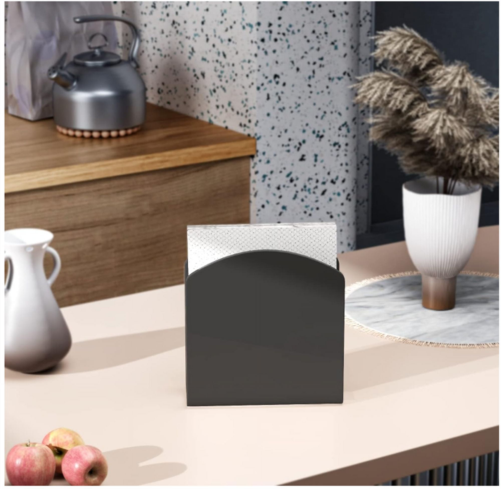 Black U-Shaped Acrylic Napkin Holder - Vertical Napkin Stand For Kitchen Table, Bar, Or Restaurant