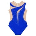 thumbnail image 4 of Kaerm Kids Girls Sleeveless Rhinestone Gymnastic Leotard Unitard Ice Skating Jumpsuit Ballet Dance Bodysuit Blue 12, 4 of 6