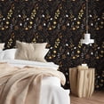 thumbnail image 6 of Black Floral Wallpaper Peel and Stick, Dark Gold Vintage Flower Contact Paper, Golden/White Botanical Wall Paper Self Adhesive Waterproof Removable for Room Cabinet Drawer Table Decor 17.5" x 118", 6 of 15