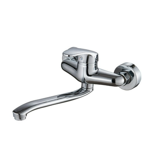 Bath Faucet Wall Mounted Kitchen Sink Mixer Tap Single Handle 2 Hole In-Wall Hot And Cold Lengthened Copper Faucet ,360° Swivel Spout