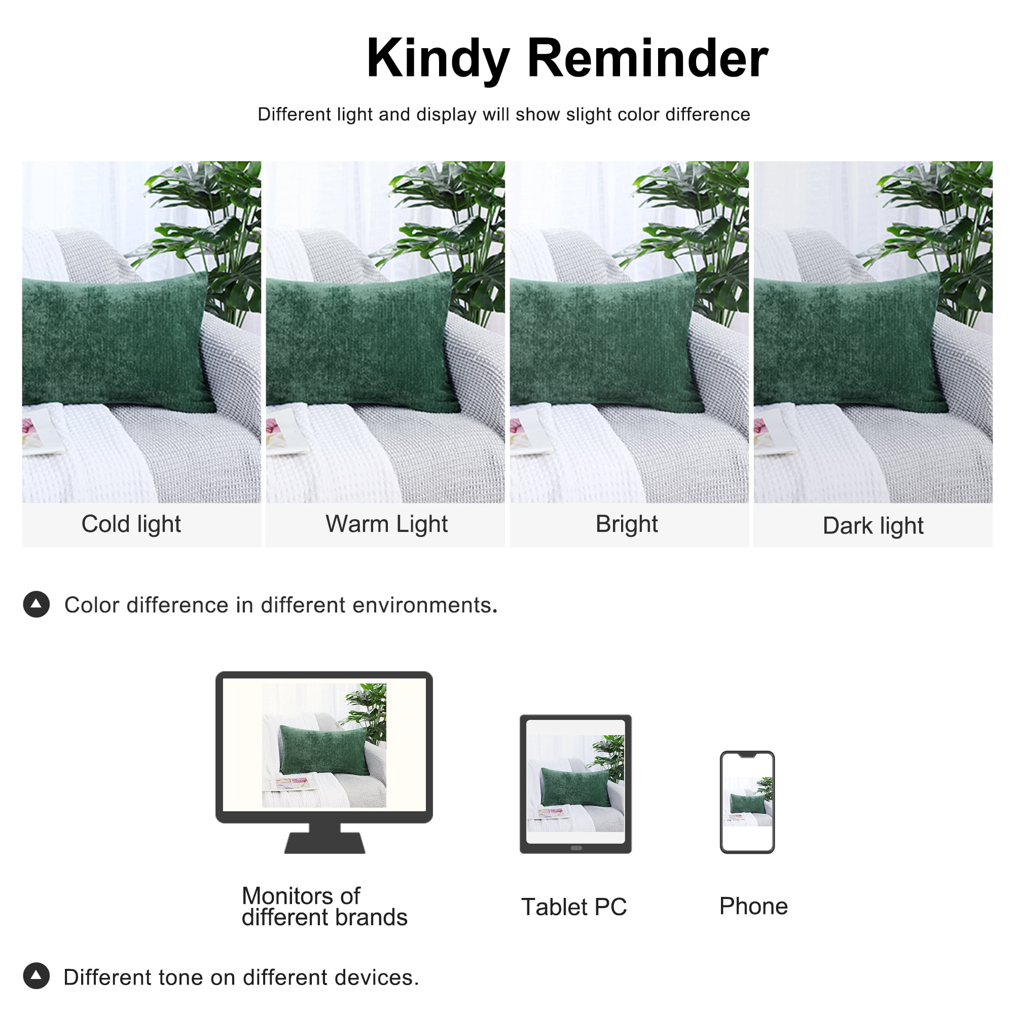Unique Bargains Soft Water Repellent Throw Pillow Covers Emerald Green 12"x20"