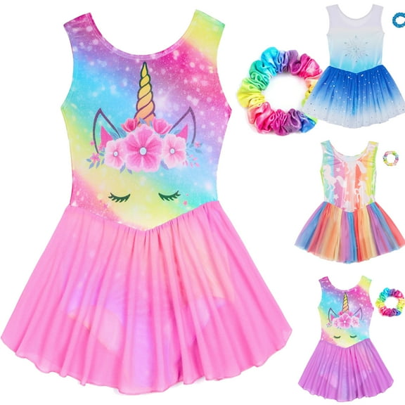 3-12T Girls Gymnastics Skirted Leotards Ballet Tutu Dance Dress Gymnastic Skirt(Little Girls/Toddler Girls/Big Girls)