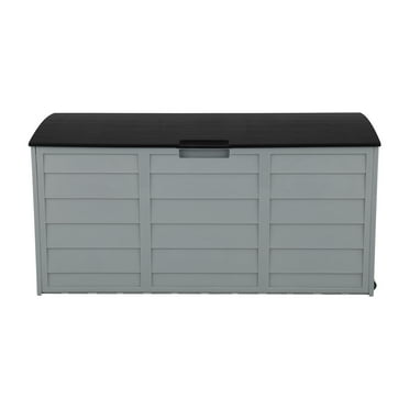 Outdoor Storage Box, 75 Gallon Deck Box for Patio Furniture, Pool Accessories Black