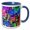 Blue/White, variant on 3drose, Image of Bright Geometric Cubes in Multi Colors, 15oz Mug