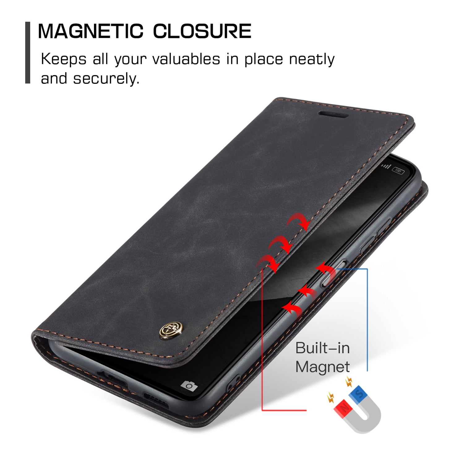 ETFAST Leather Wallet With Card Holder Zipper Phone Case For Xiaomi Poco X5 Pro High Quality Leather Phone Case